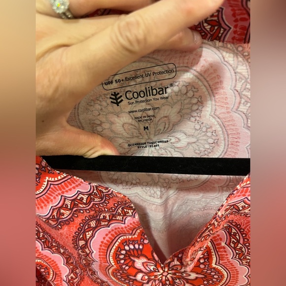 Coolibar Oceanside Tunic Dress Pink UV Sun Protection Medium - Picture 2 of 6